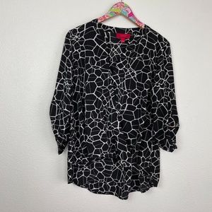 NWT Jennifer Lopez drape front popover size L // 19